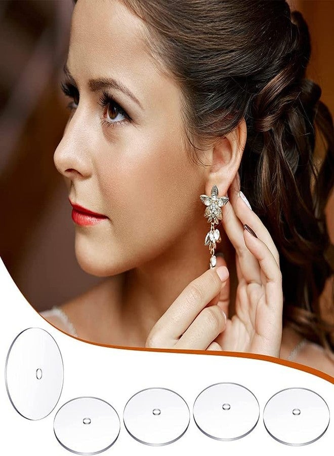 LUMBER FASHION Silicone Rubber Ear Back Stoppers Push Buttons Findings Stud Earring Plugs Earring Backs Clear Disc Pads to Stabilize Earrings 200 Pcs - Image 4